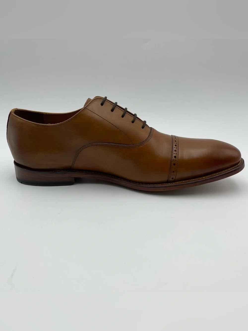ALLEN EDMONDS SZ 14D Brady Walnut Leather Cap Toe Oxfords Shoes MSRP $450